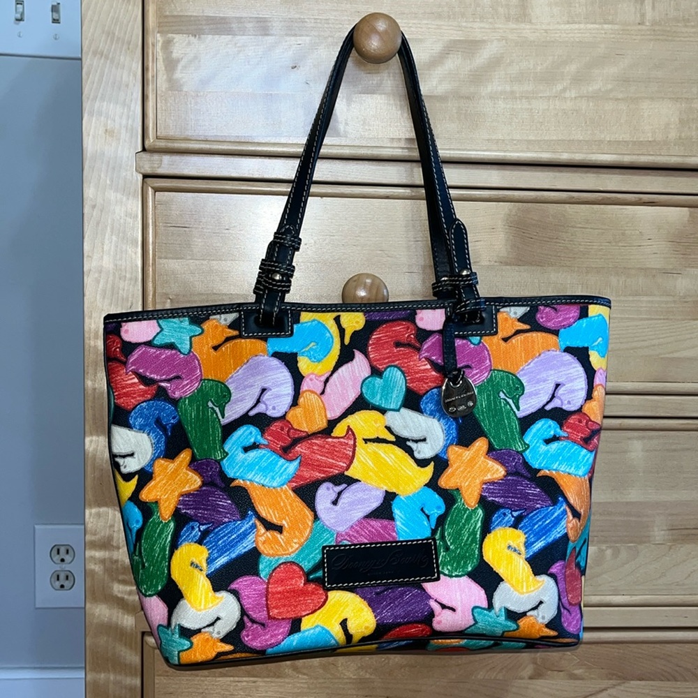 Dooney & Bourke Multi Color Black Wonder Duck Tote